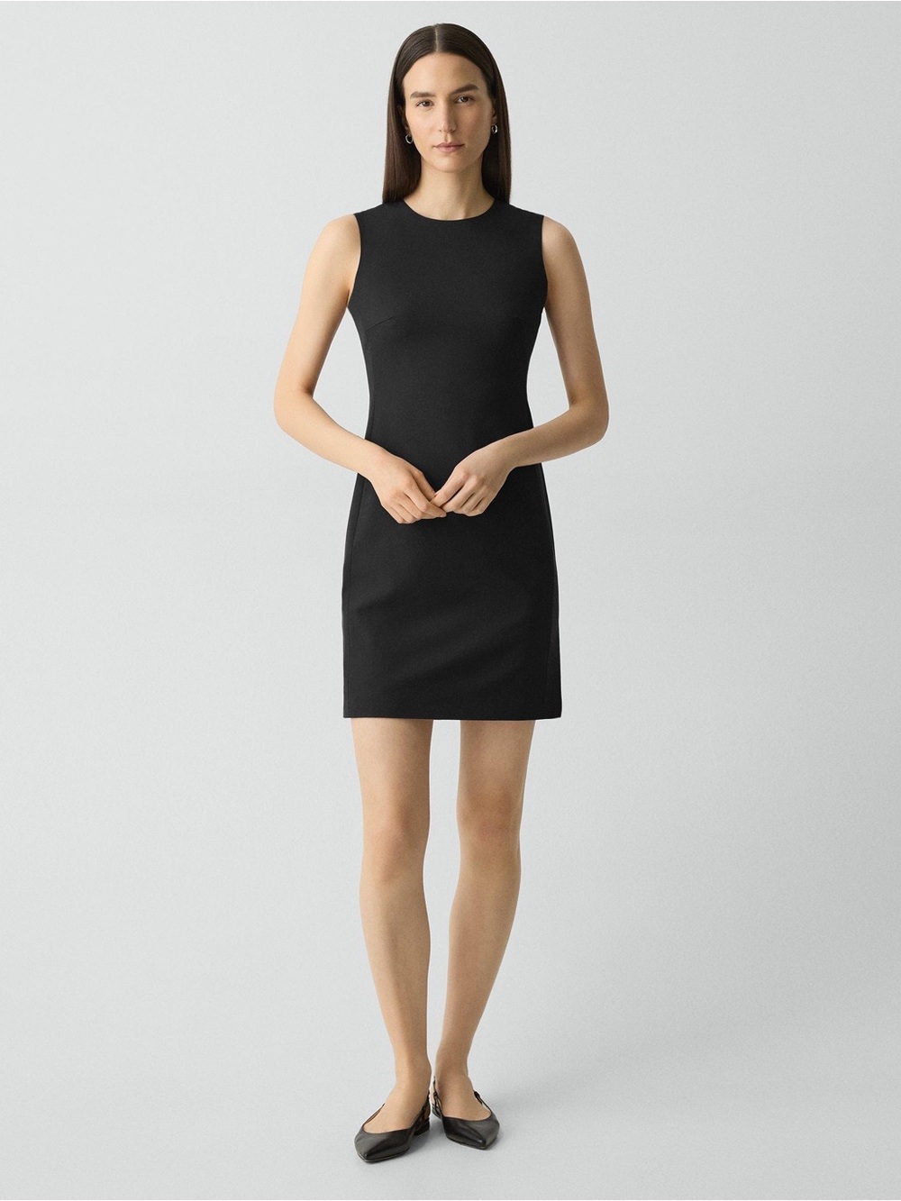 Theory Black Long Sleeve Sheath Dress
